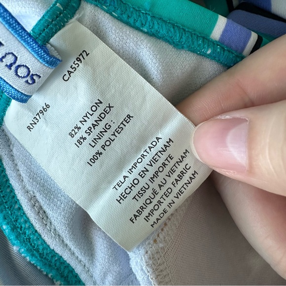 South Point Striped Blue and Green Tankini Top size 10 - Picture 6 of 7